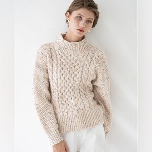 CHICWISH COLORFUL DOTS HIGH NECK CHUNKY KNIT SWEATER